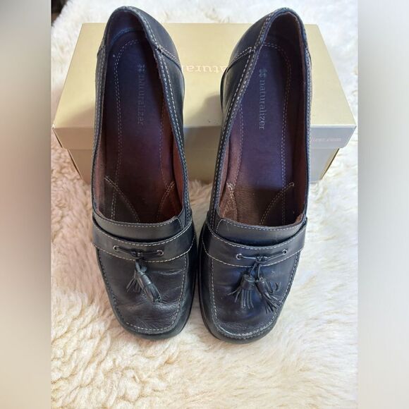Naturalizer Telene Black Leather Tassel Loafers size 10 - Picture 1 of 7